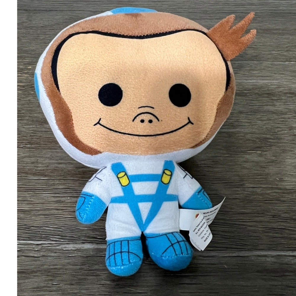 Curious George Chibi Plush Toy Astronaut Stuffed Animal Blue White Monkey 9in